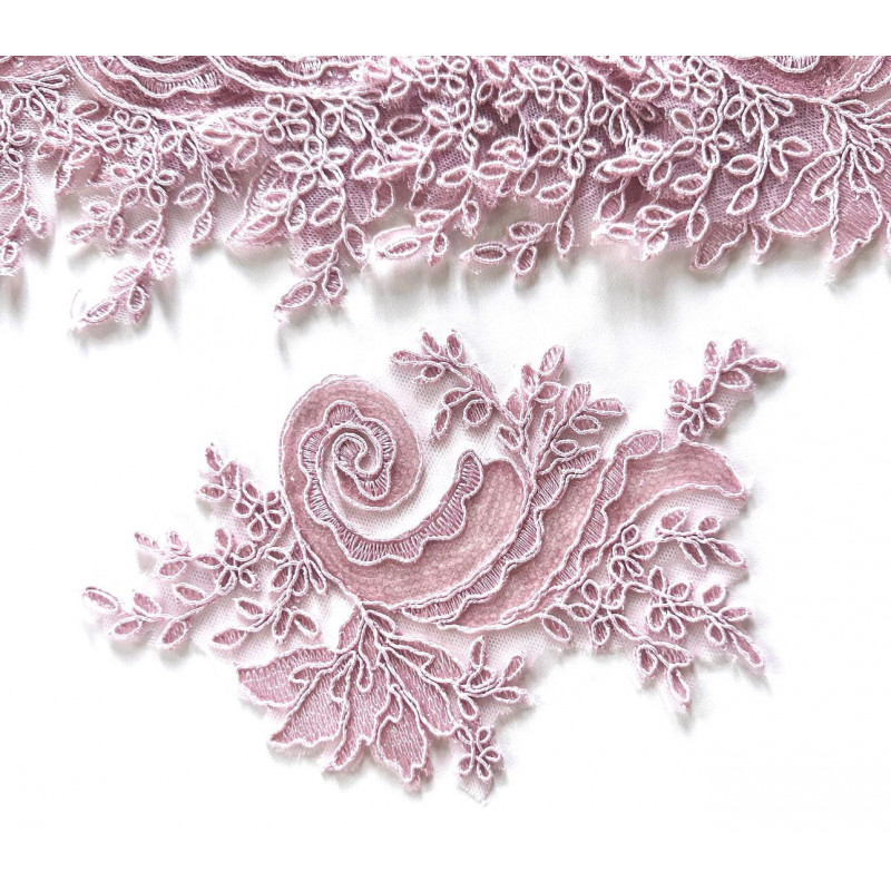 Aplique Renda Soutache Rose - 138