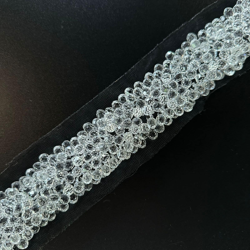 Faixa Bordada - Pérola Acrílica Sextavada - 145