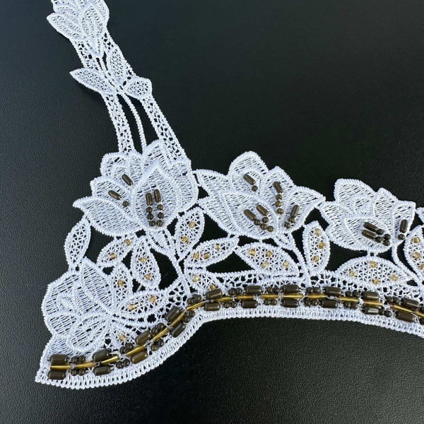 Aplique Bordado em Canutilhos / Miçangas - 158