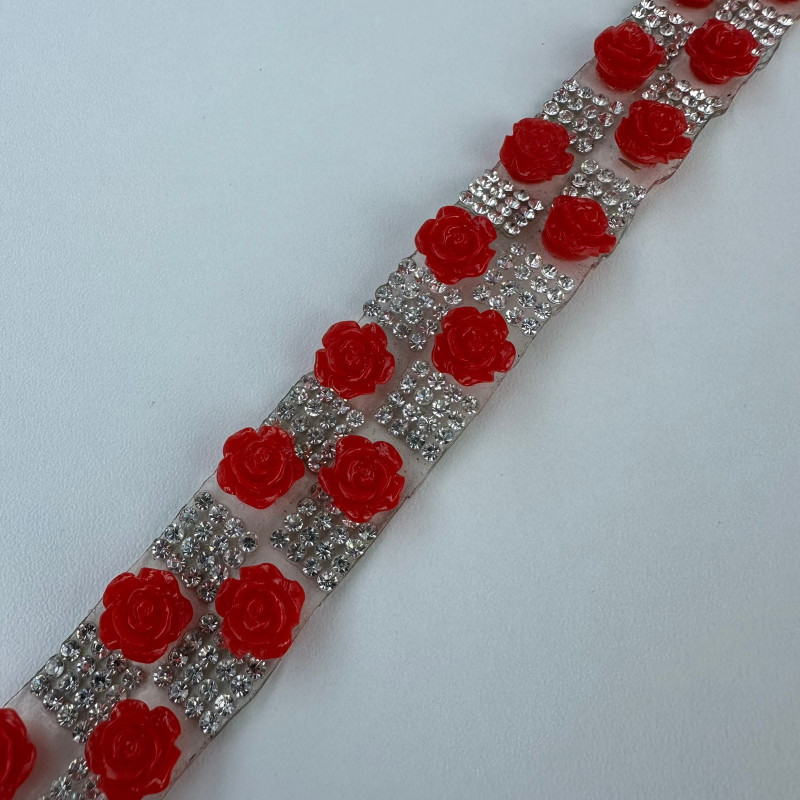 Faixa Termocolante - Rosas e Strass - 144