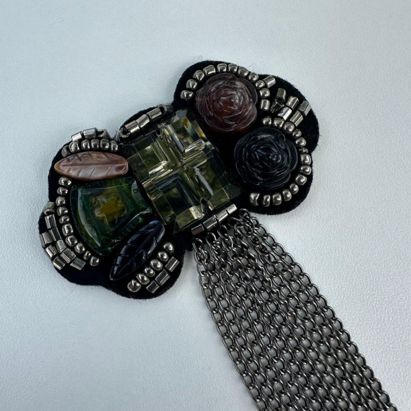 Ombreira Bordada com Franja de Corrente - 191