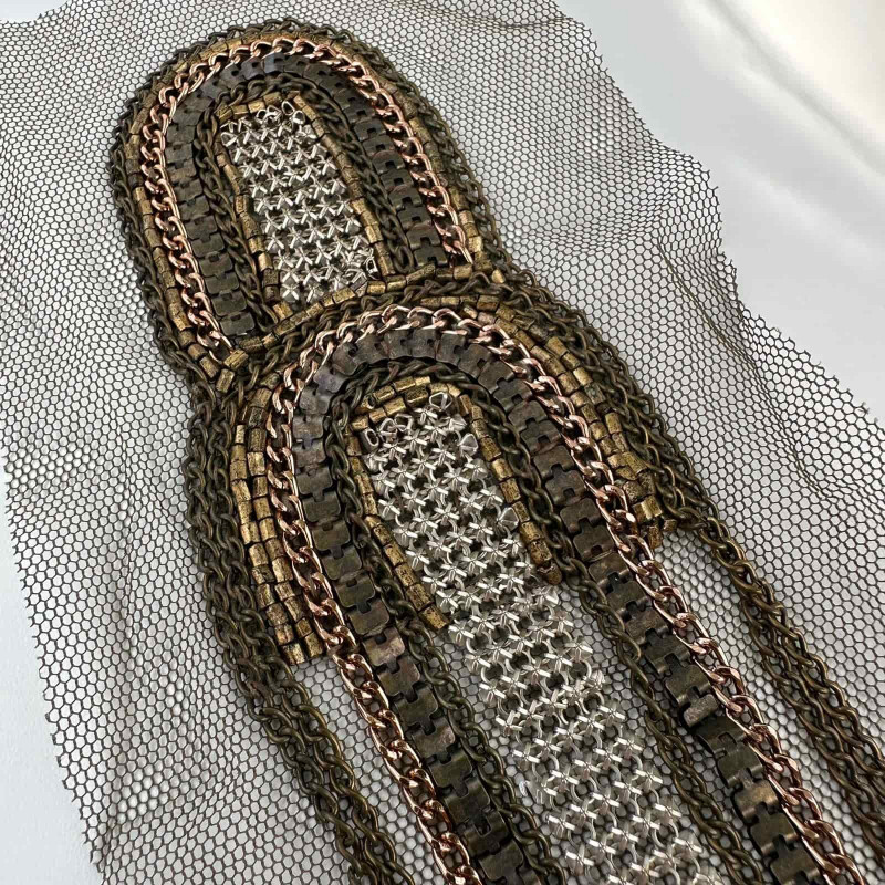 Ombreira Bordada com Franja de Metal - 181 Ombreira Bordada com Franja de Metal - 181