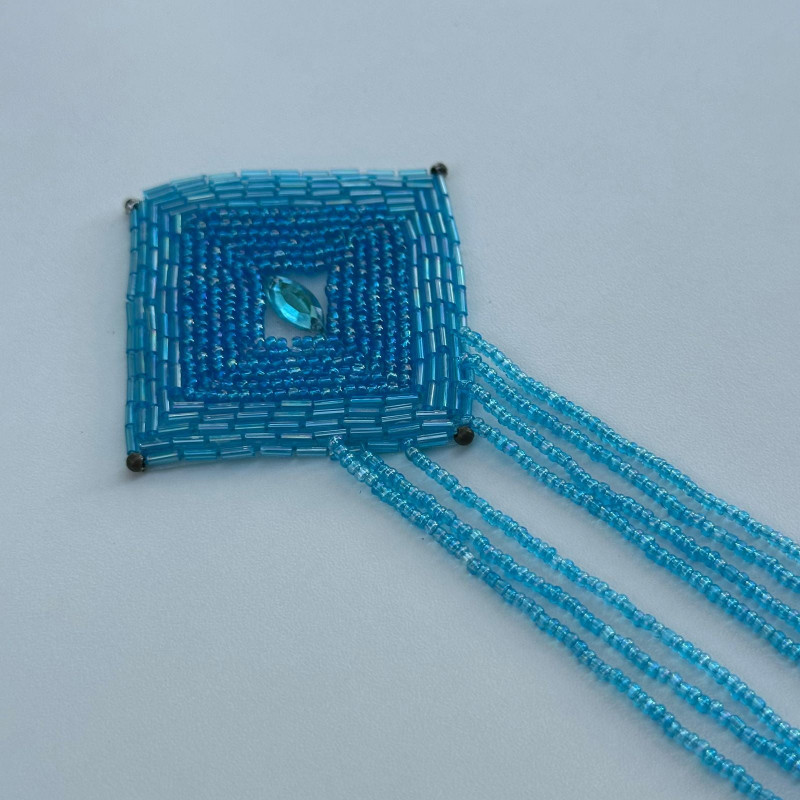 Aplique Bordado com Franjas de Miçangas - 234