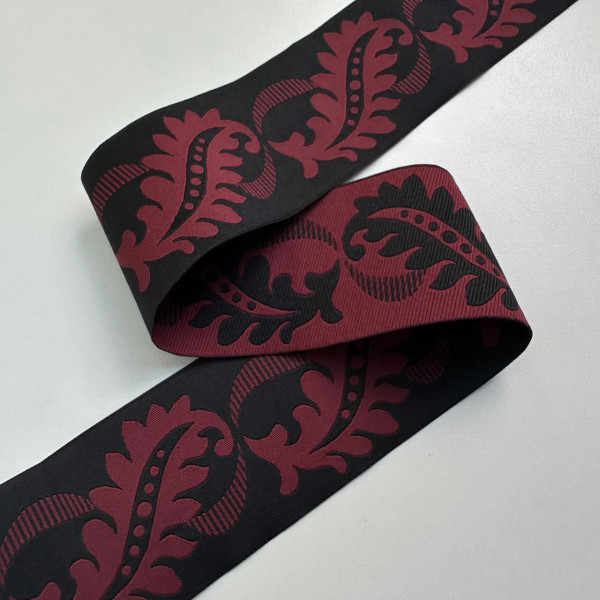Fita Grega - Galão - Arabescos Vinho - 4,9cm - 499