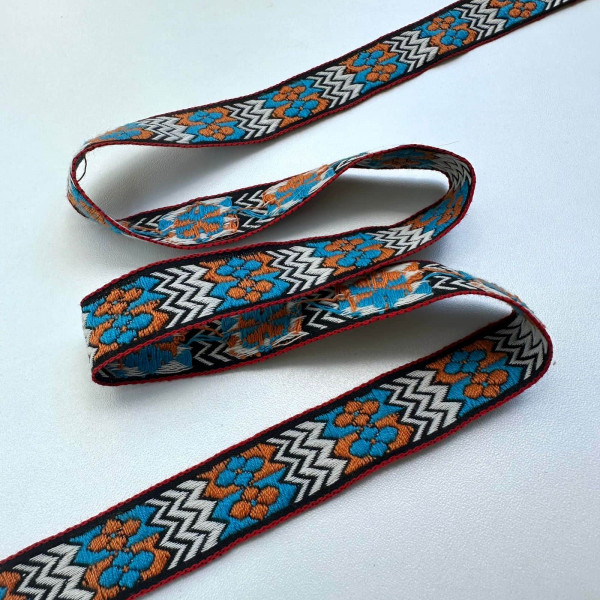 Fita Galão Bordada - Étnica / Floral - 1,9cm - 610