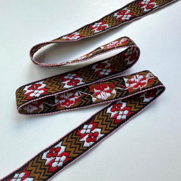 Fita Galão Bordada - Étnica / Floral - 1,9cm - 611