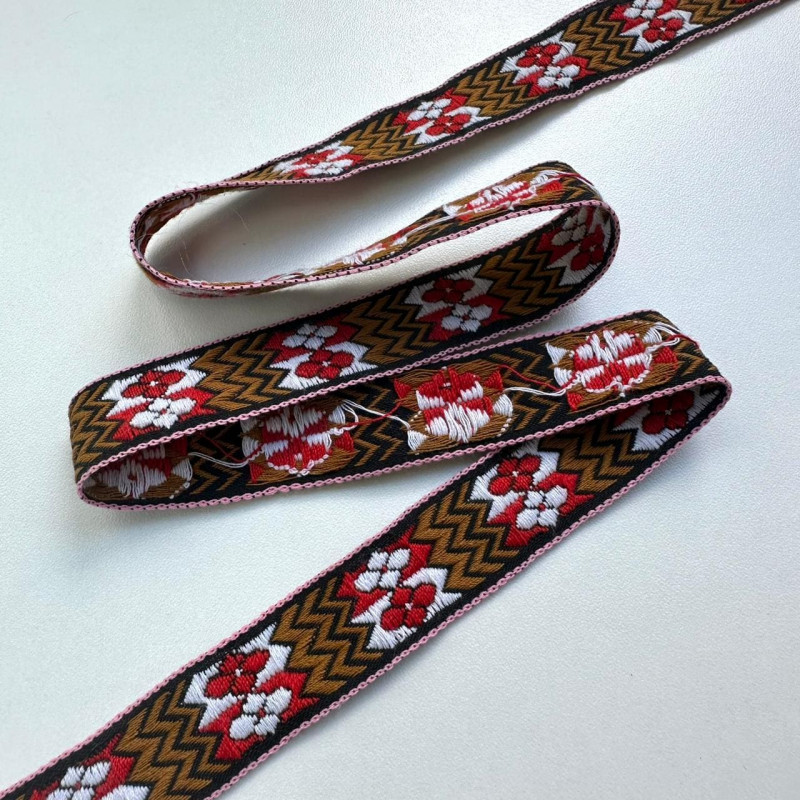 Fita Galão Bordada - Étnica / Floral - 1,9cm - 611 Fita Galão Bordada - Étnica / Floral - 1,9cm - 611