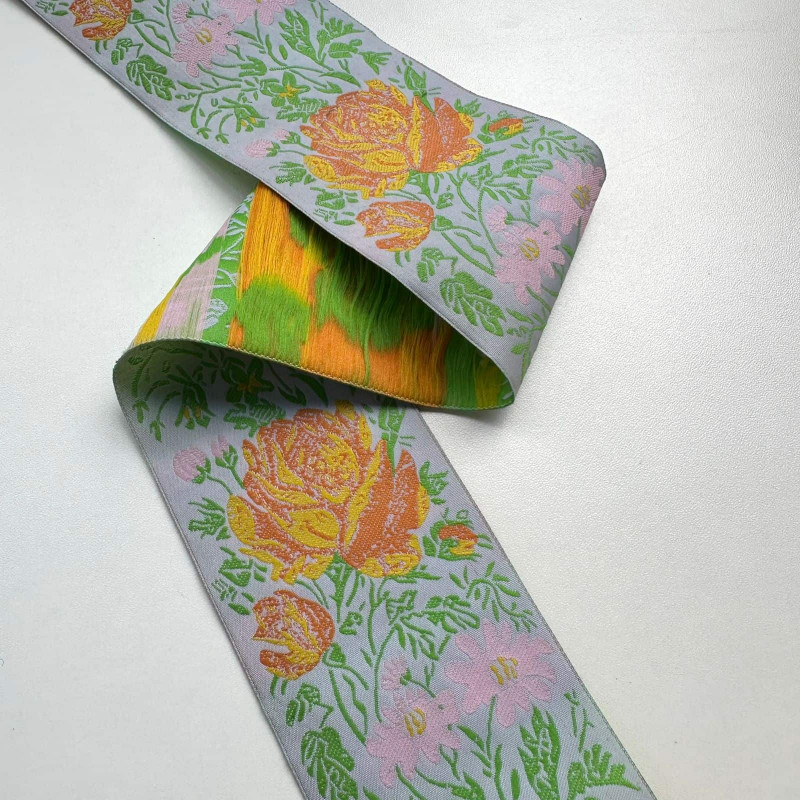 Faixa Grega - Galão - Texturizada - Cinza Claro - 6,5cm - 597 Faixa Grega - Galão - Texturizada - Cinza Claro - 6,5cm - 597