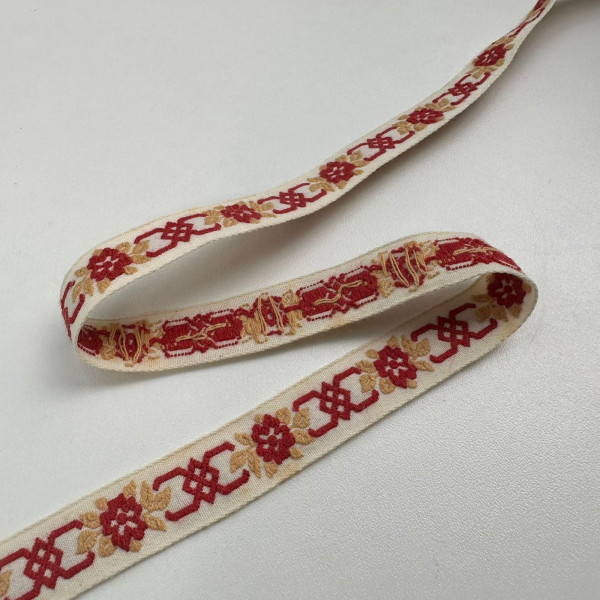 Fita de Algodão Bordada - Vintage Texturizada - 1,7cm - 645