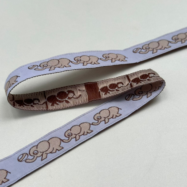 Fita Galão Bordada - Elefantes - 1,7cm - 661