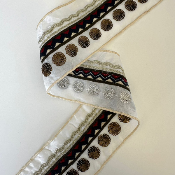 Faixa Bordada Indiana - 6,7cm - 547