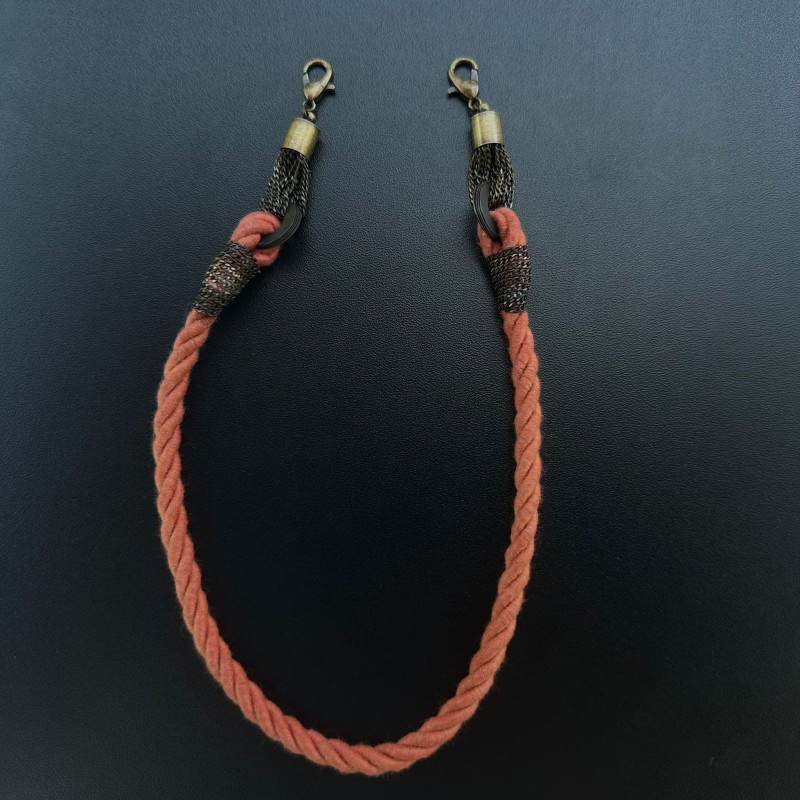 Alça de Cordão com Pingente e Mosquetão nas Pontas - 30cm - 766 Alça de Cordão com Pingente e Mosquetão nas Pontas - 30cm - 766