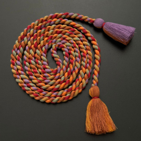 Cordão Trançado - Multicores - com Tassel Bola - 1,55m - 755