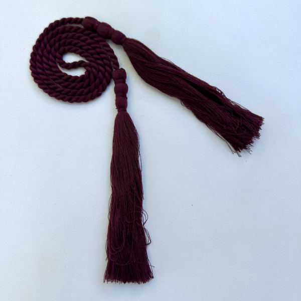 Cordão Trançado Vinho - com Tassel Longo - 62cm - 758