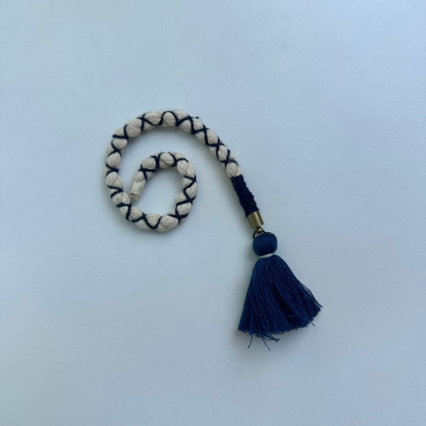 Tassel com Borla de Metal e Cordão Trançado Alongado - 26cm - 778