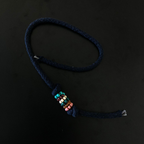 Acessório Estilo Boêmia - com Cordão Preto Estonado - 44cm - 803