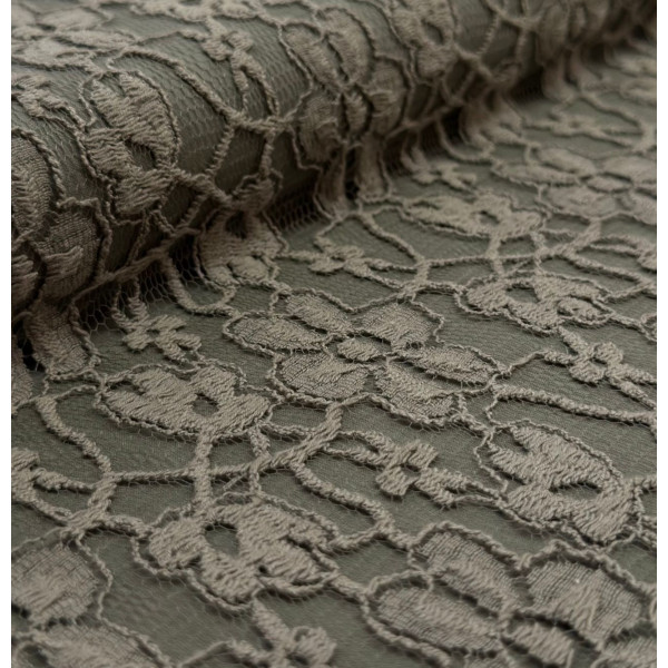 Renda de Algodão - Verde Oliva Estonado 