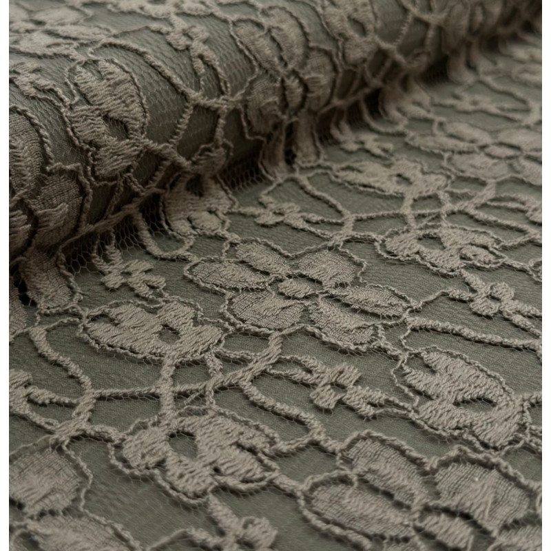 Renda de Algodão - Verde Oliva Estonado 