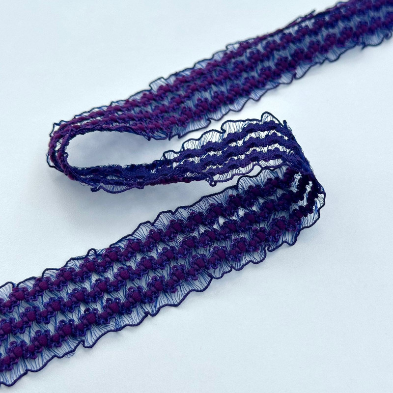 Elástico Trabalhado - Vazado - 3cm - Roxo 