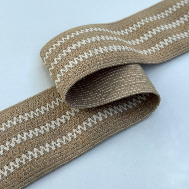 Faixa Boho com Elástico - Bordado Zigue-zague - 8cm - 713 Faixa Boho com Elástico - Bordado Zigue-zague - 8cm - 713