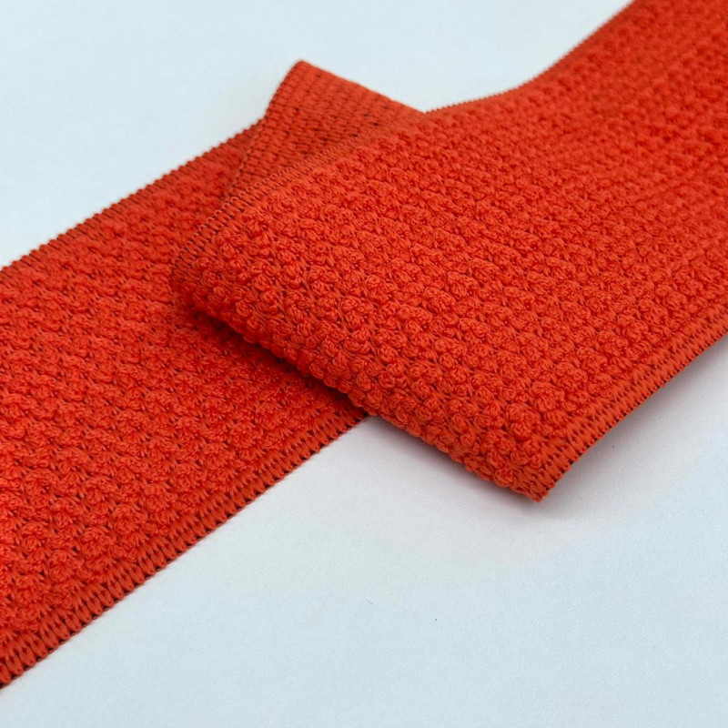 Elástico Texturizado para Cós - Laranja - 8,6cm - 707 Elástico Texturizado para Cós - Laranja - 8,6cm - 707