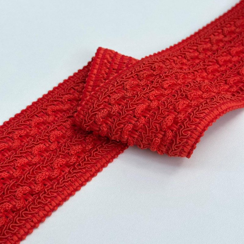 Elástico Trabalhado para Cós - Vermelho Coral - 7cm - 703