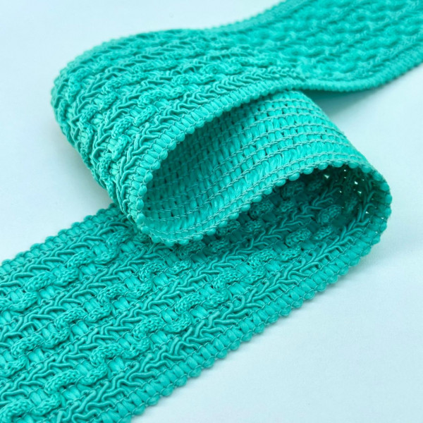 Elástico Trabalhado para Cós - Verde Tiffany - 7cm - 702