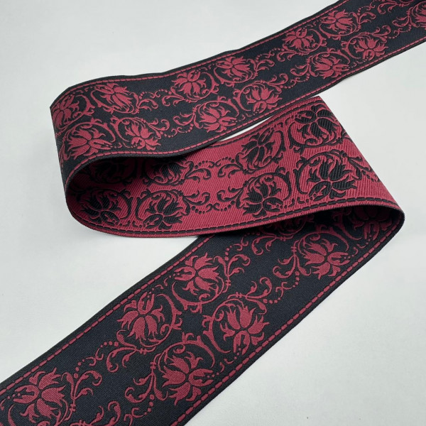 Fita Grega - Galão - Preto / Vinho - 4,9cm - 603