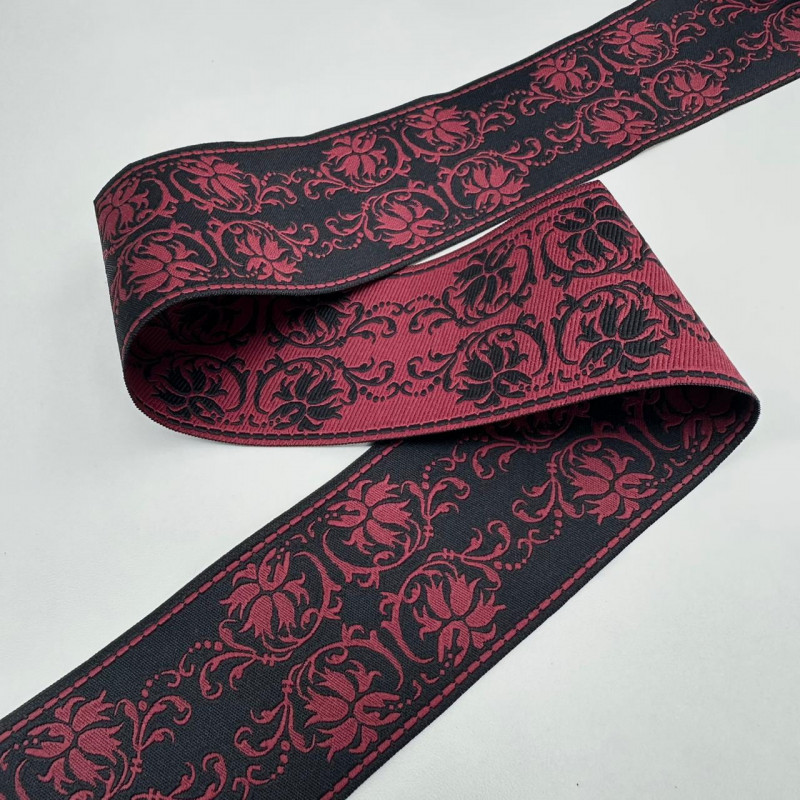 Fita Grega - Galão - Preto / Vinho - 4,9cm - 603