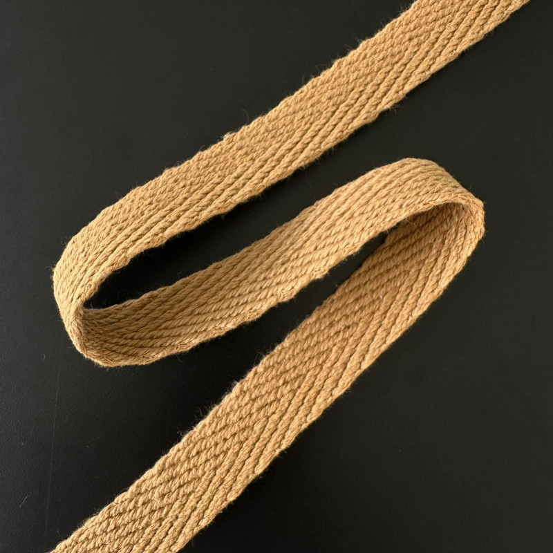 Fita Cadarço de Algodão Trançado Caqui - 2,4cm - 353