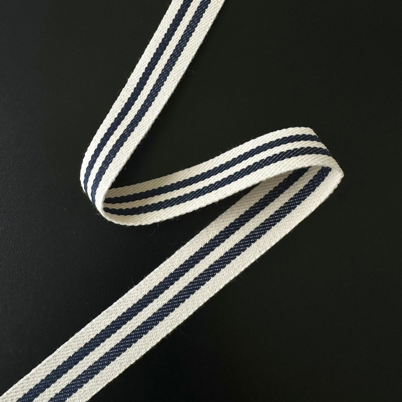 Fita Cadarço de Algodão Listrada - 2,3cm - 369