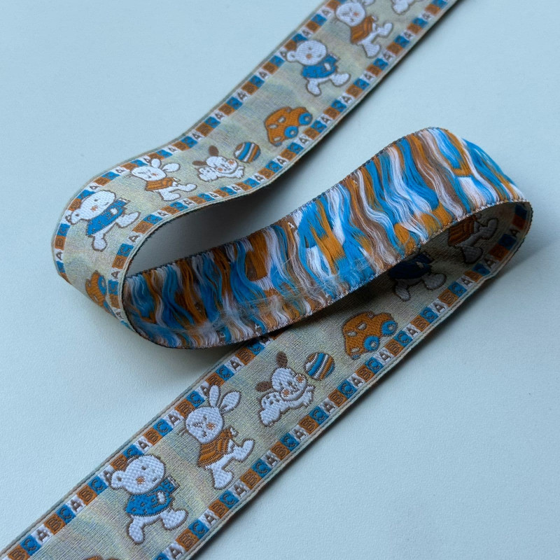 Fita Galão - Estampa Infantil Champanhe - 3,2cm - 663