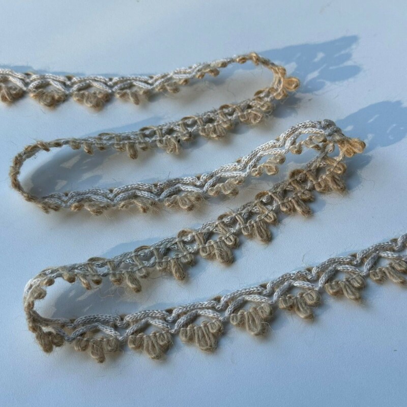 Passamanaria de Bico - Algodão e Sisal - 2cm - 818 Passamanaria de Bico - Algodão e Sisal - 2cm - 818