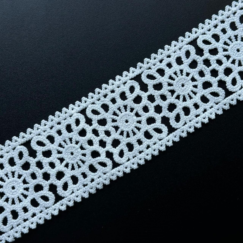 Entremeio de Renda Guipure - Off White - 6,5cm - 831