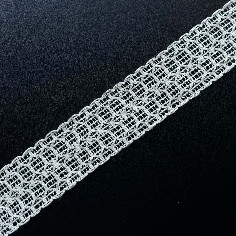 Entremeio de Algodão - Tela Trançada - 3,7cm - 832 Entremeio de Algodão - Tela Trançada - 3,7cm - 832