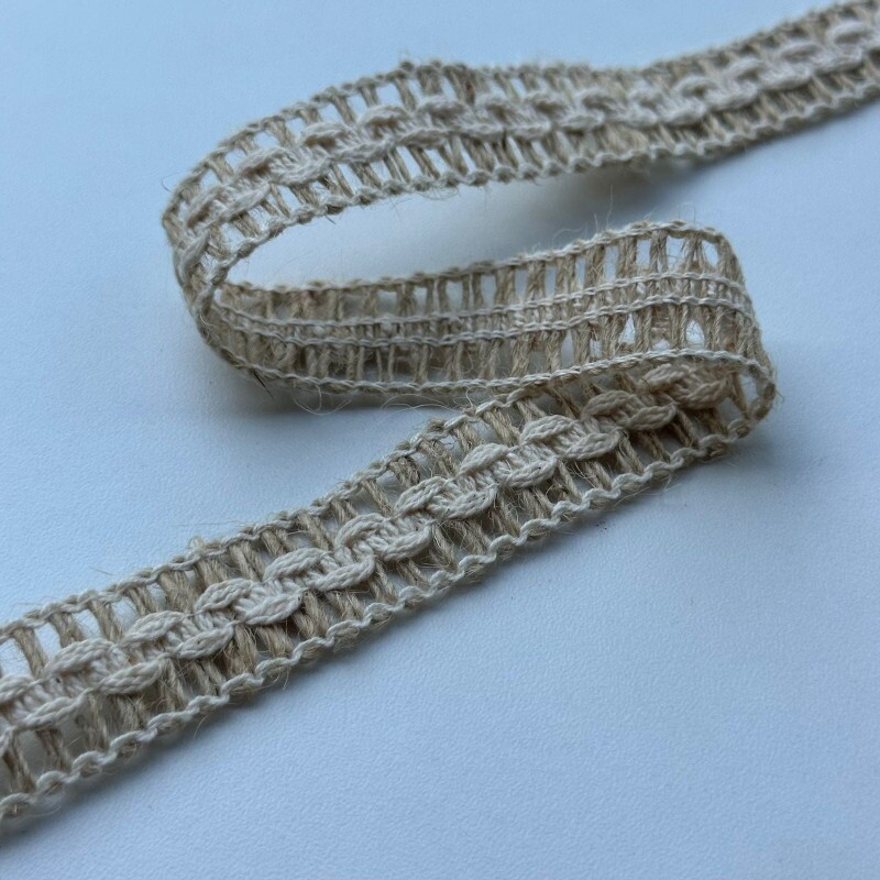 Passamanaria com Fios de Juta e Algodão - 1,9cm - 825 Passamanaria com Fios de Juta e Algodão - 1,9cm - 825