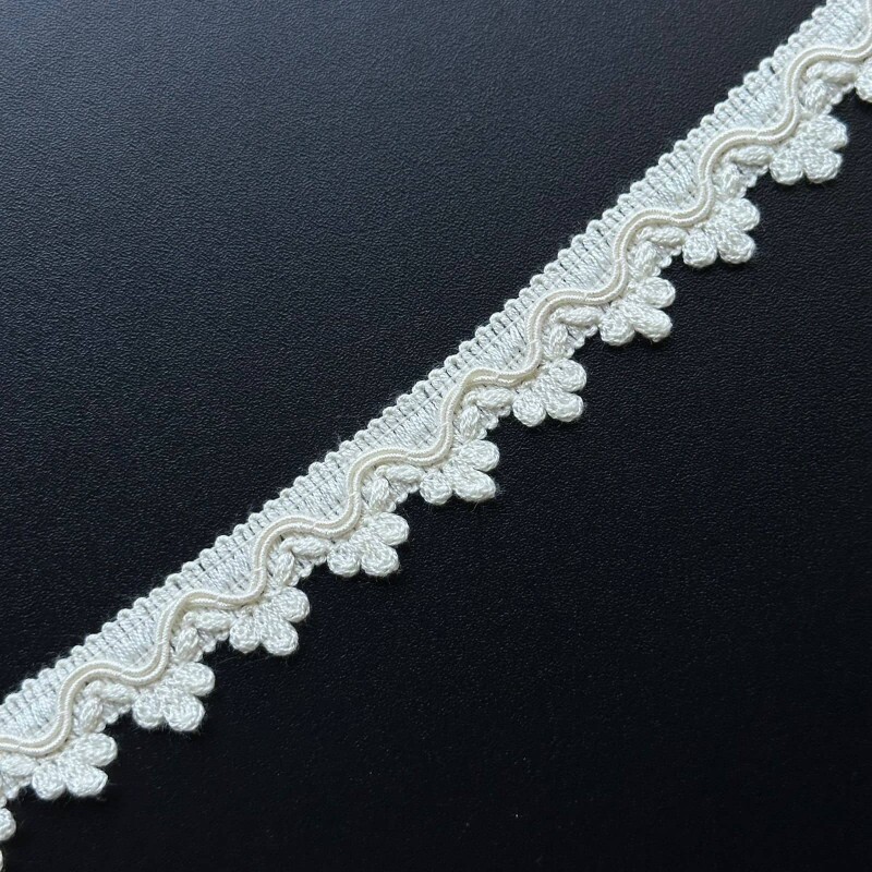 Barrado Bico Bordado com Soutache - Pérola - 2,2cm - 853