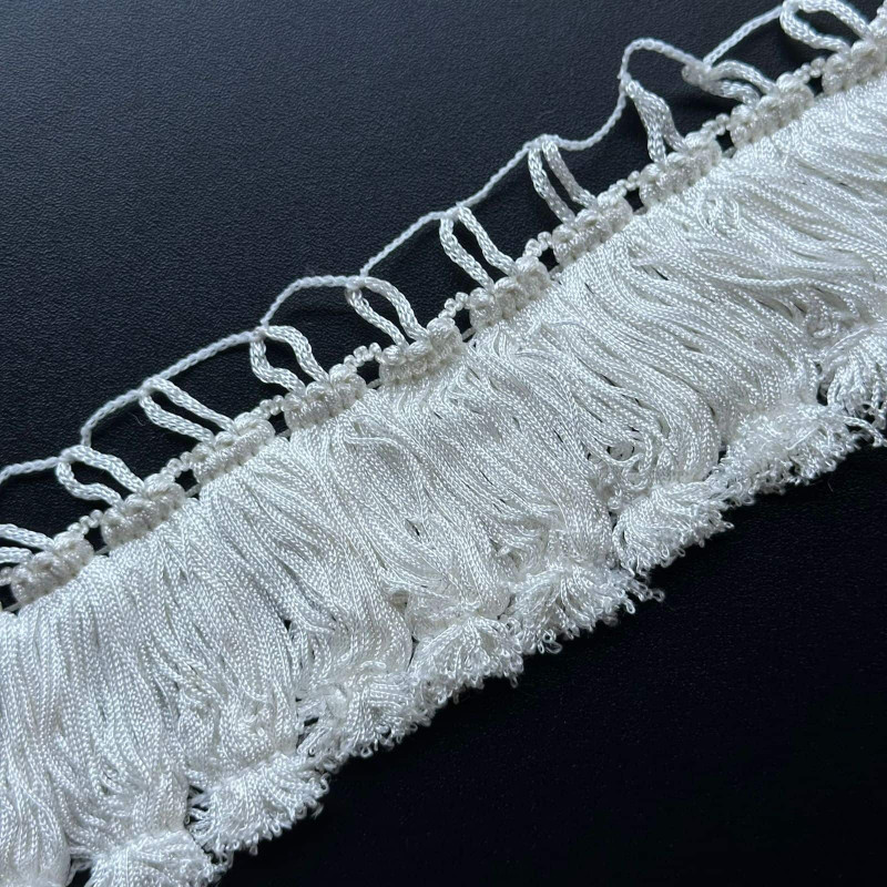 Franja Borla Encorpada - Off White - 6cm - 861