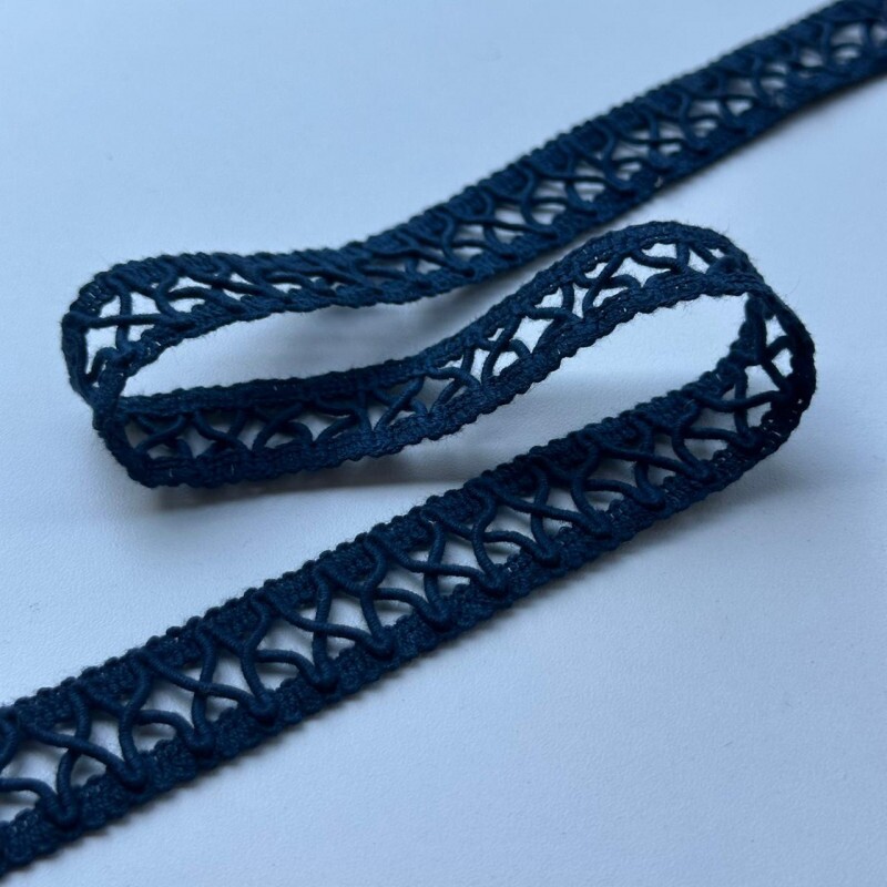 Ponto Palito - Entremeio Trançado - Marinho - 2,2cm - 882 Ponto Palito - Entremeio Trançado - Marinho - 2,2cm - 882