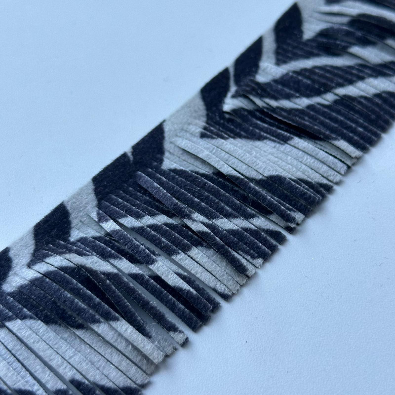 Franja de Veludo - Zebra - 5cm - 877