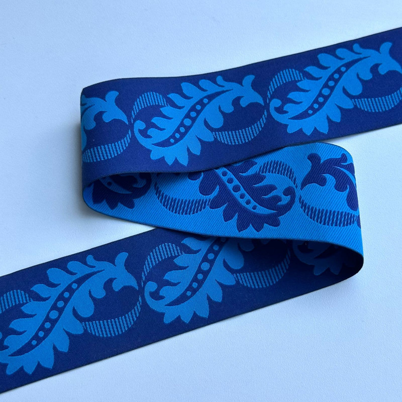 Fita Grega - Galão - Arabescos - Azul - 4,9cm - 598