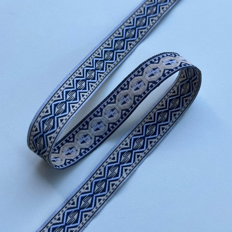 Fita Galão Asteca - Geometria Texturizada - 1,9cm - 628