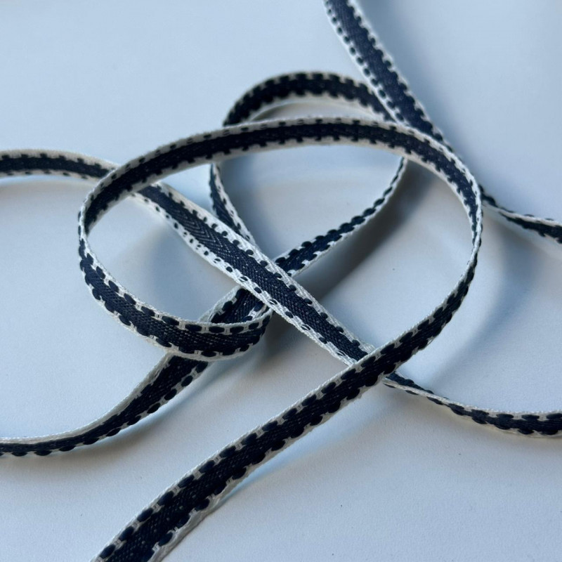 Fita Cadarço Jeans com Bordas Pespontado - 1cm - 680