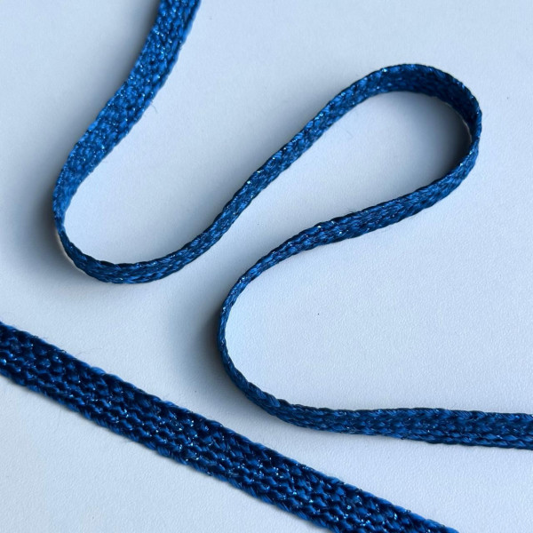 Fita Cadarço Trançado com Lurex Azul - 1,1cm - 692