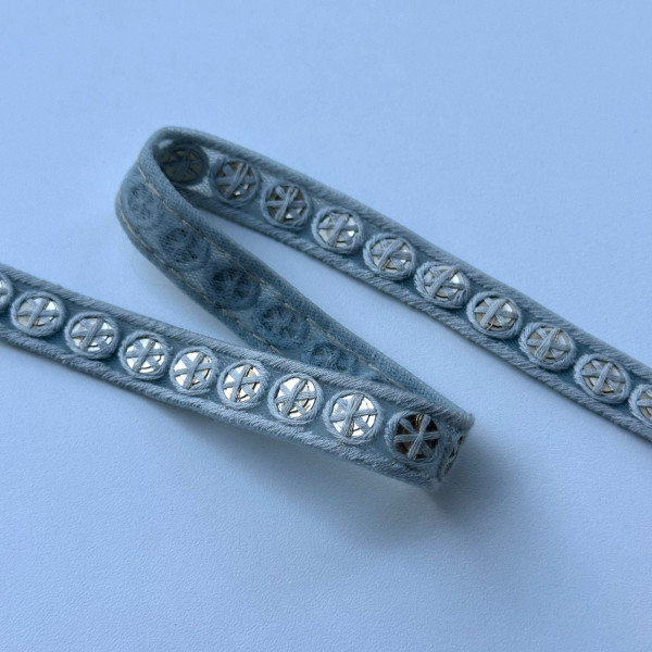 Entremeio Indiano - Bordado com Paetê - 1,5cm - 584