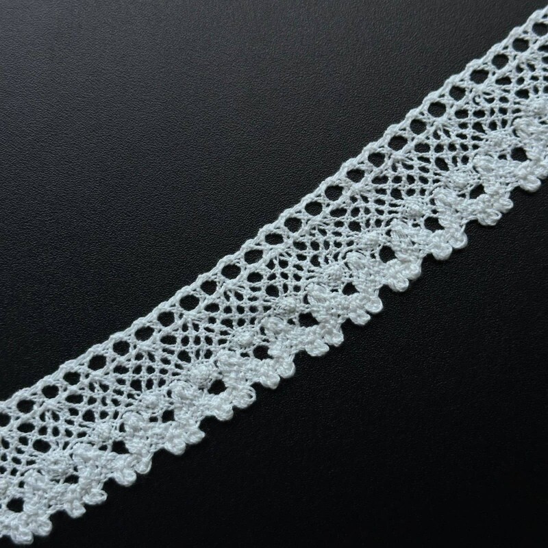 Barrado de Algodão - Bico de Crochê - Off White - 3,8cm - 838