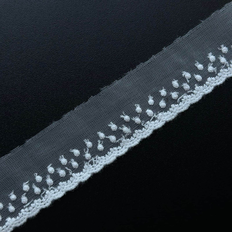 Barrado de Tule Bordado em Algodão - 4cm - 860 Barrado de Tule Bordado em Algodão - 4cm - 860