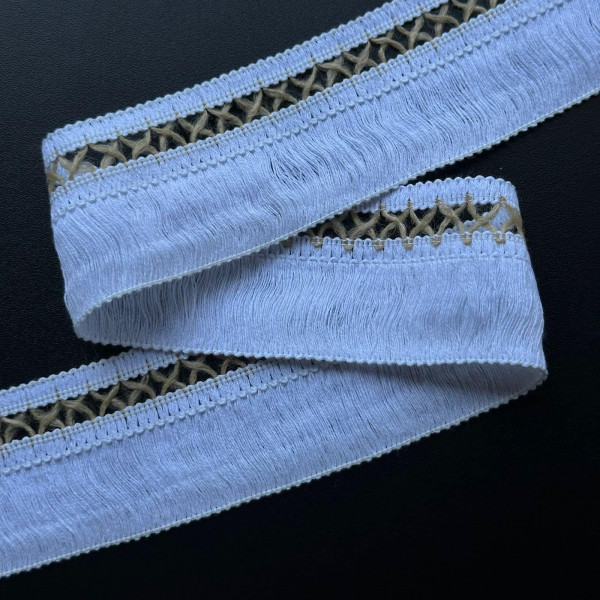 Franja de Algodão com Guarnição Trançada - Off / Sisal - 5cm - 857 Franja de Algodão com Guarnição Trançada - Off / Sisal - 5cm - 857