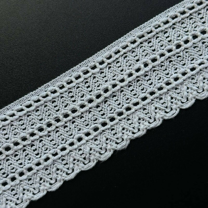 Barrado de Algodão - Guipure Crisântemo - Off White - 7cm - 862