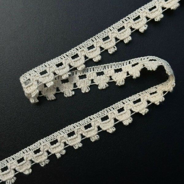 Barrado Bico - Guipure de Algodão - Crú - 2cm - 873 Barrado Bico - Guipure de Algodão - Crú - 2cm - 873